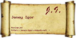 Jeney Igor névjegykártya