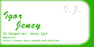 igor jeney business card